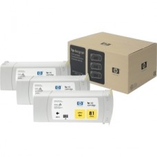 Original Genuine HP 81 Tri-Pack Yellow (C5069A) HP DesignJet 5000 5500 5500ps 5000ps 5500  5500ps